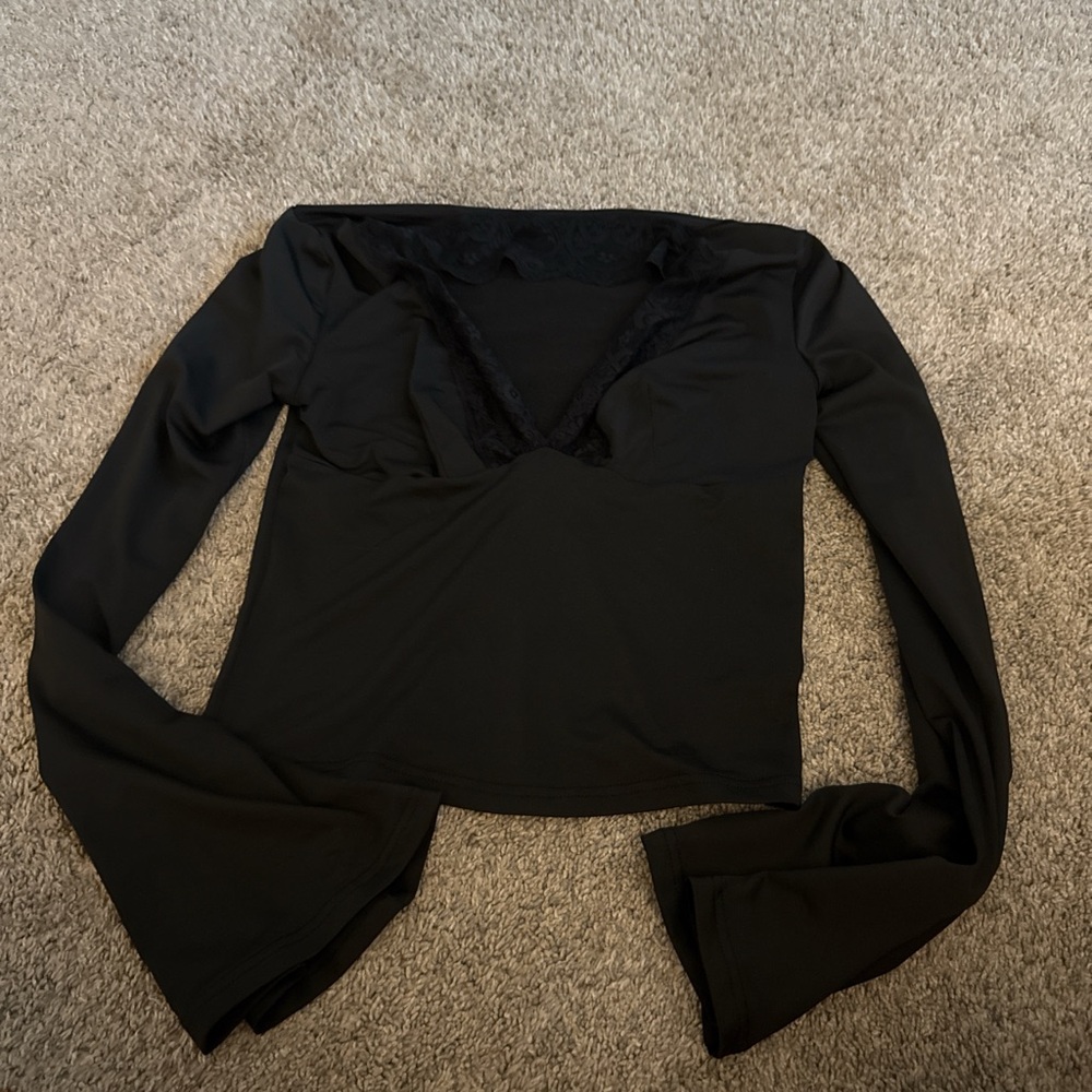 SHEIN Black Long Sleeve Blouse- never worn